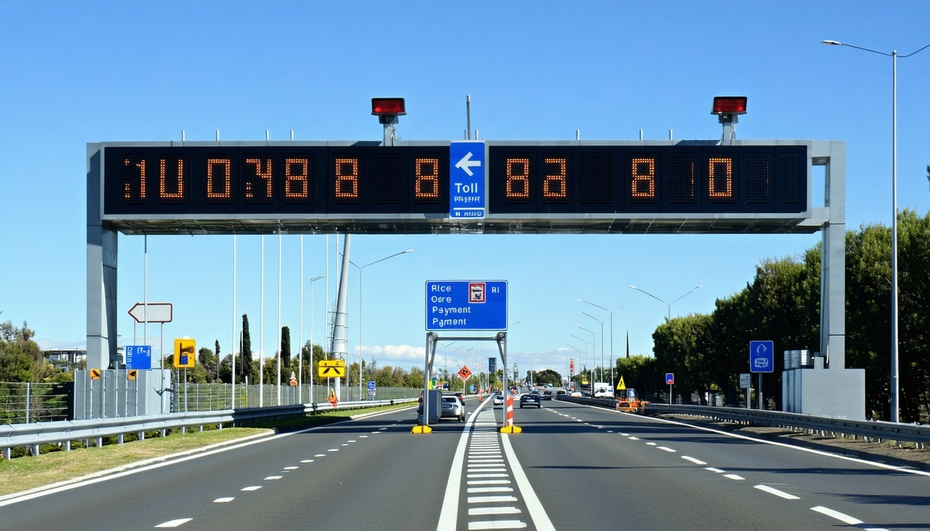Electronic toll payment system in use