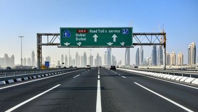 Dubai road toll service illustration